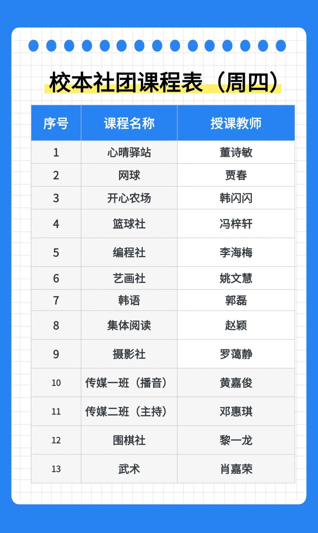 解锁多彩校园！遇见少年无限可能|2026-2027学年上学期校本社团课程开课啦~