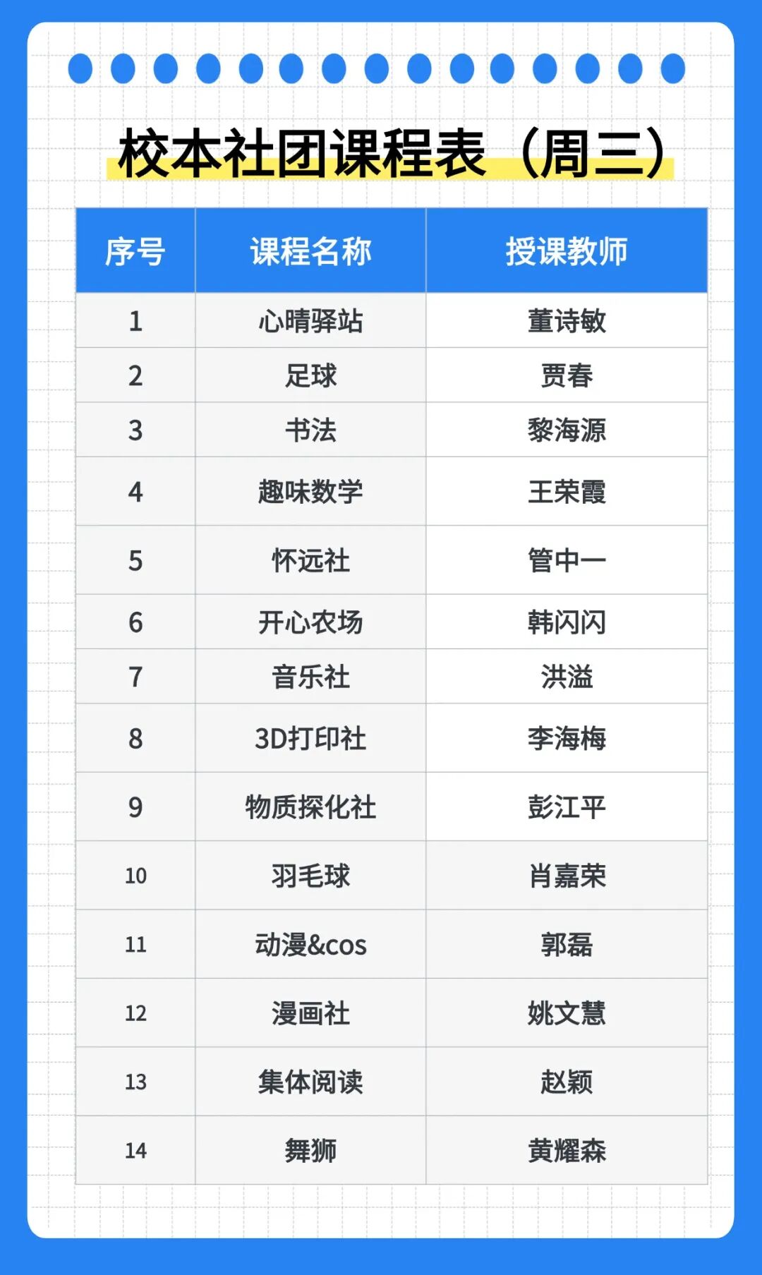 解锁多彩校园！遇见少年无限可能|2026-2027学年上学期校本社团课程开课啦~